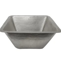 Sale 17" Large Square Hammered Copper Bar/Prep Sink in Nickel Bar / Prep Sinks