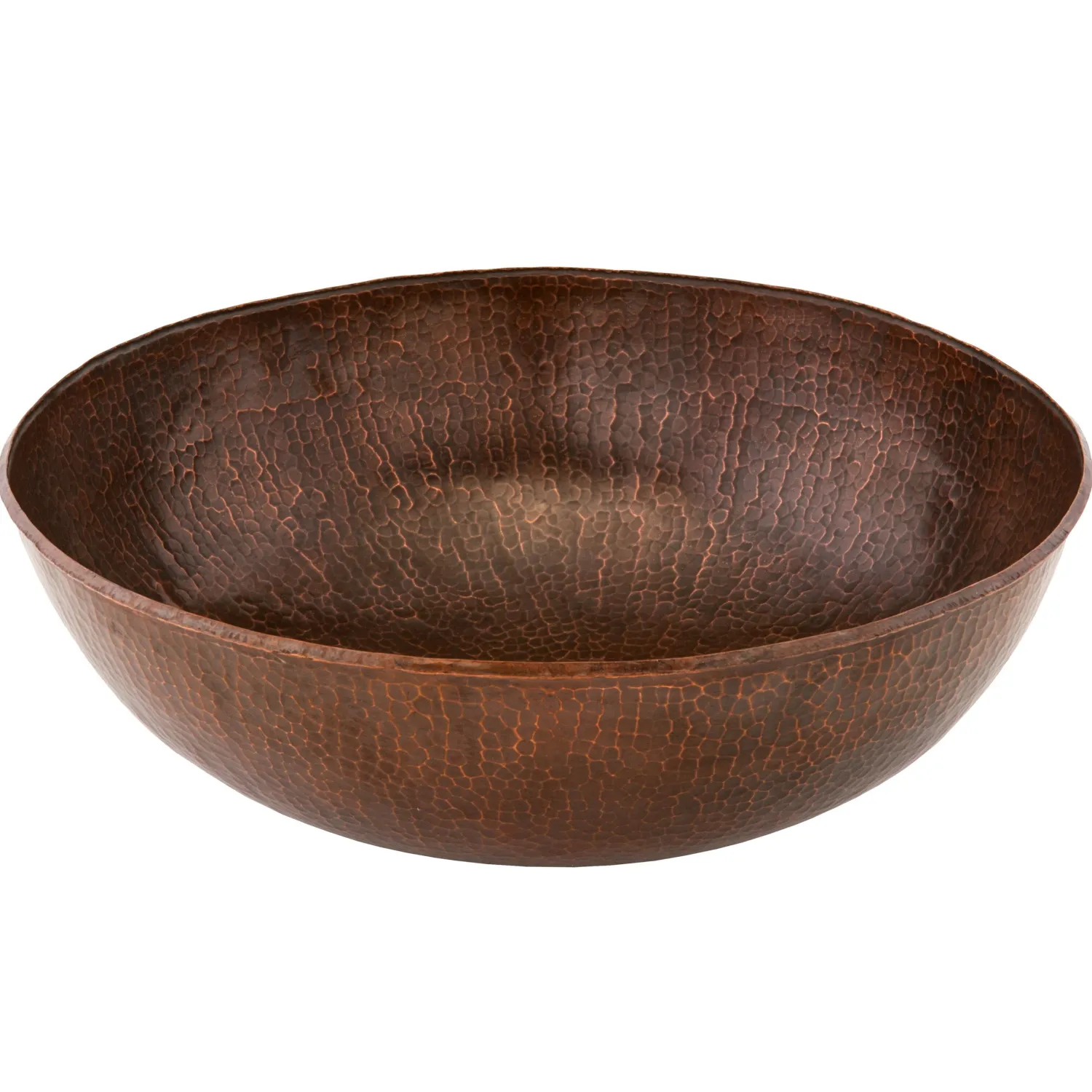Hot 17" Large Round Vessel Hammered Copper Sink Above Counter / Vessel Sinks