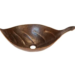 Leaf Vessel Hammered Copper Sink Above Counter / Vessel Sinks