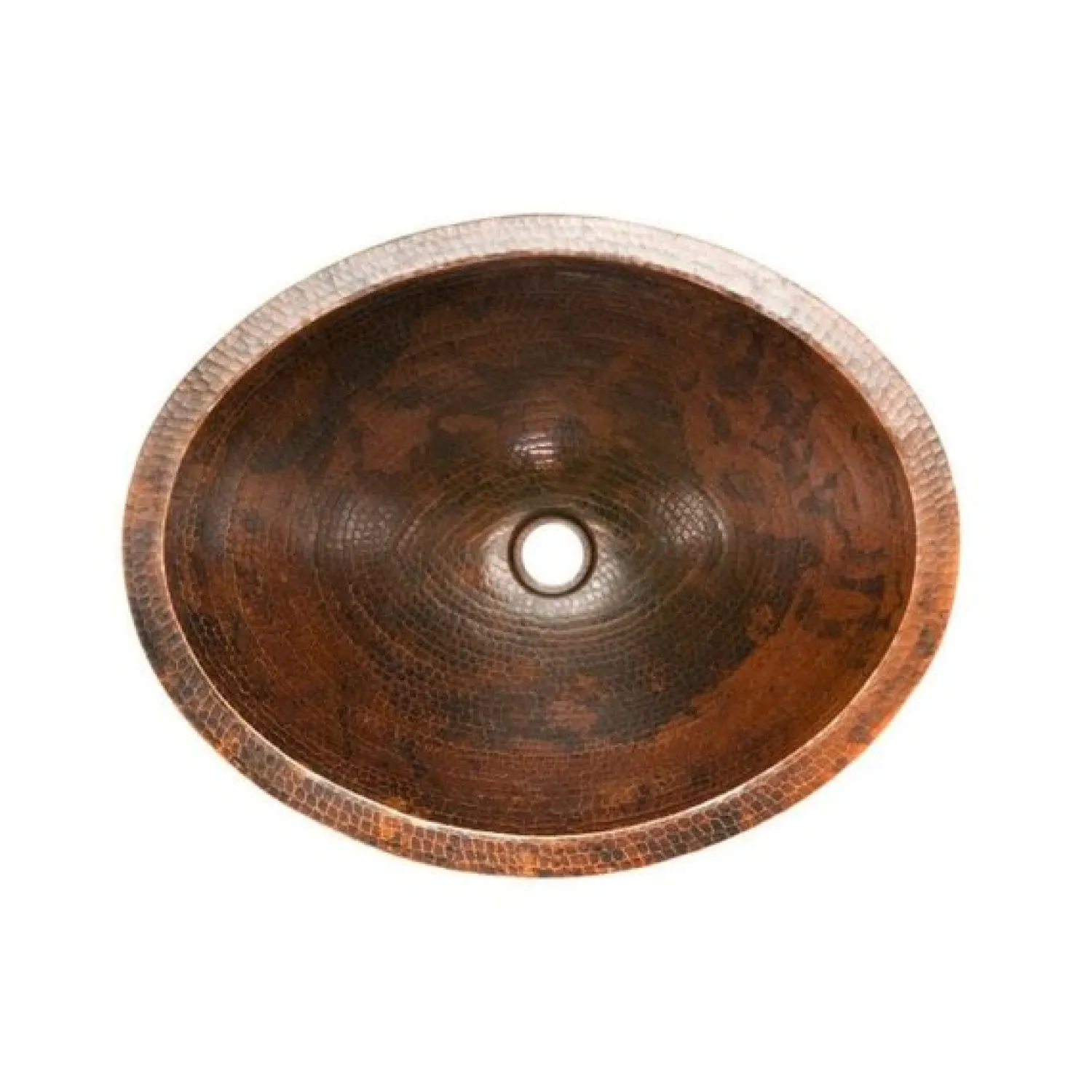 Outlet Master Bath Oval Under Counter Hammered Copper Bathroom Sink Undermount