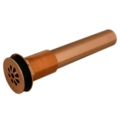 Outlet 1.5" Non-Overflow Grid Bathroom Sink Drain in Polished Copper Sink Drains|Overflow Bathroom Sink Drains
