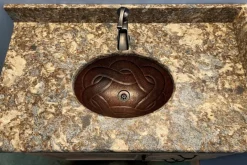 Discount Oval Braid Under Counter Hammered Copper Sink Undermount