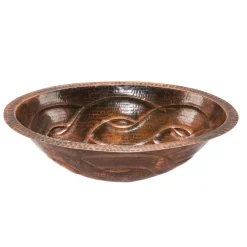 Discount Oval Braid Under Counter Hammered Copper Sink Undermount