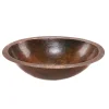 Sale Oval Under Counter Hammered Copper Bathroom Sink Undermount