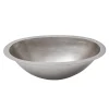 Online 19" Oval Under Counter Hammered Copper Bathroom Sink in Nickel Undermount