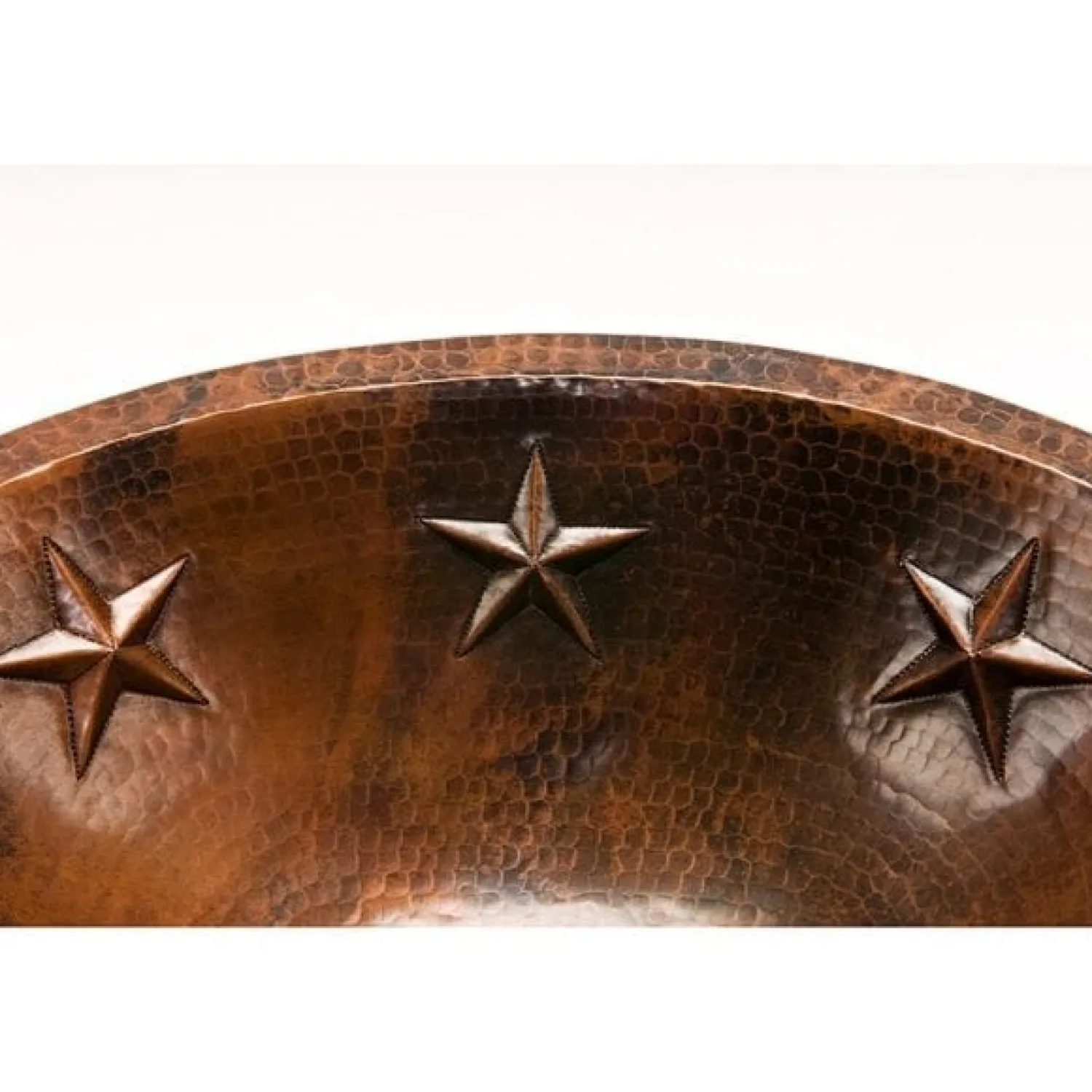 Clearance Oval Star Under Counter Hammered Copper Bathroom Sink Undermount