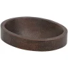 Hot Oval Skirted Vessel Hammered Copper Sink Semi-Recessed Sinks