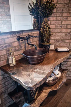 Sale Oval Bucket Vessel Hammered Copper Sink with Handles Above Counter / Vessel Sinks