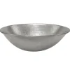 Clearance 17" Oval Wired Rim Vessel Hammered Copper Sink in Nickel Above Counter / Vessel Sinks