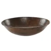 Discount 17" Oval Wired Rim Vessel Hammered Copper Sink Above Counter / Vessel Sinks
