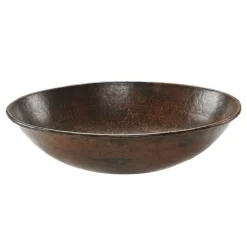 Discount 17" Oval Wired Rim Vessel Hammered Copper Sink Above Counter / Vessel Sinks