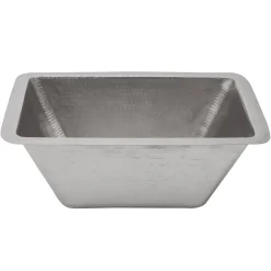 Hot Rectangle Copper Bar Sink in Nickel with 2" Drain Size Bar / Prep Sinks