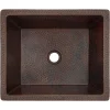 New 19" Rectangle Skirted Vessel Hammered Copper Sink Semi-Recessed Sinks