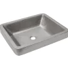 Discount 19" Rectangle Skirted Vessel Hammered Copper Sink in Nickel Semi-Recessed Sinks|Above Counter / Vessel Sinks