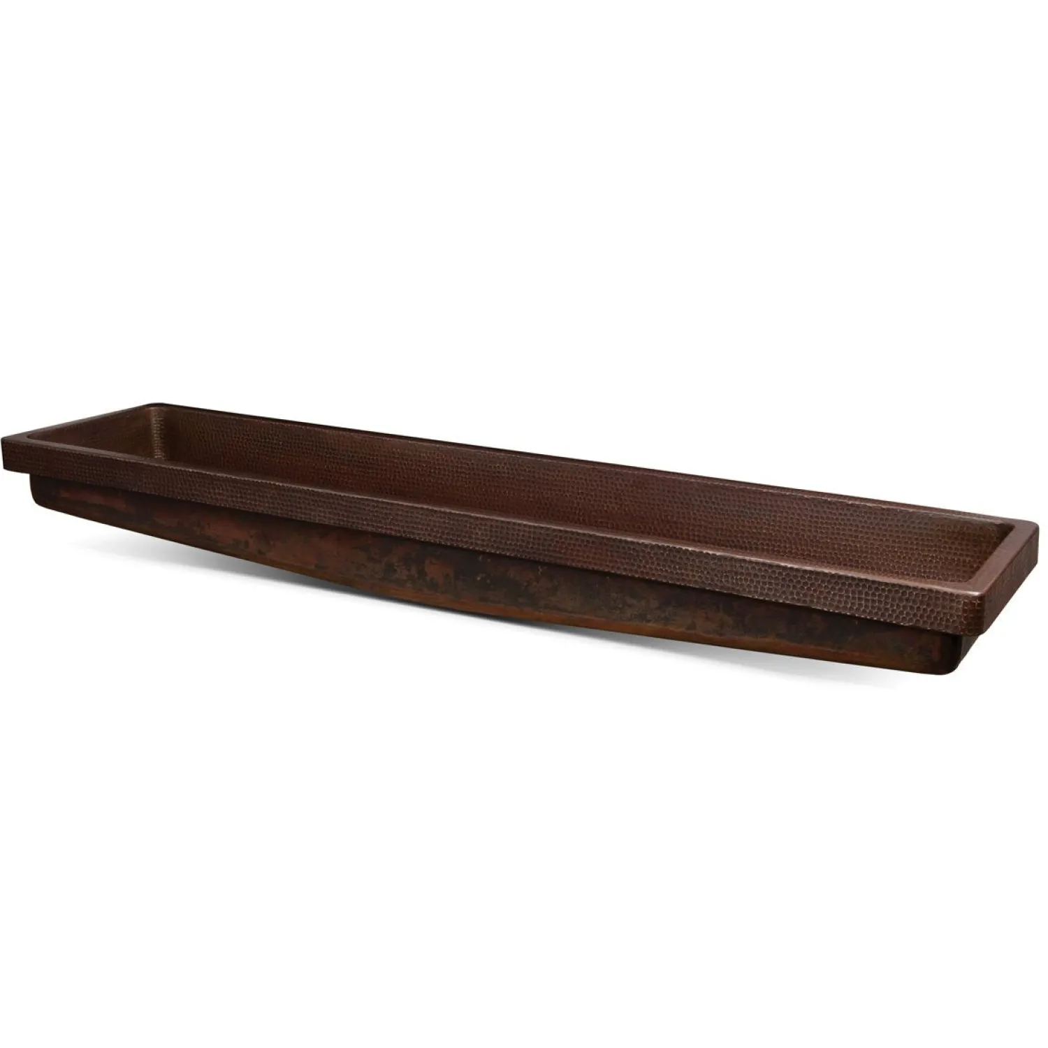 Outlet 60" Rectangle Skirted Vessel Hammered Copper Sink Above Counter / Vessel Sinks