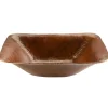 Online Rectangle Hand Forged Old World Copper Vessel Sink Above Counter / Vessel Sinks