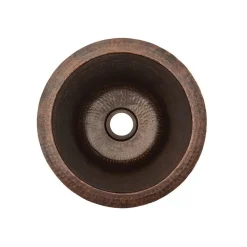 12" Round Hammered Copper Ice Bucket Bar/Prep Sink Bar / Prep Sinks