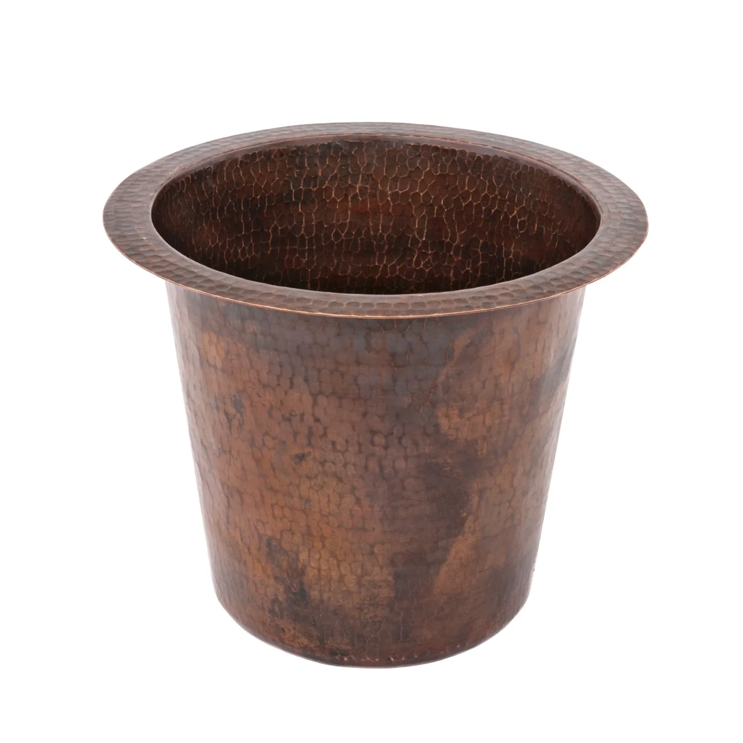 12" Round Hammered Copper Ice Bucket Bar/Prep Sink Bar / Prep Sinks