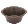 Best 16" Round Hammered Copper Bar Sink with 2" Drain Size Bar / Prep Sinks