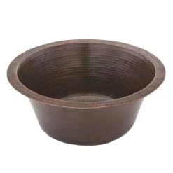 Best 16" Round Hammered Copper Bar Sink with 2" Drain Size Bar / Prep Sinks