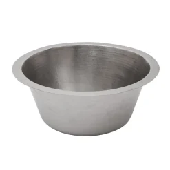 Clearance 16" Round Hammered Copper Prep Sink in Nickel with 3.5" Drain Size Bar / Prep Sinks
