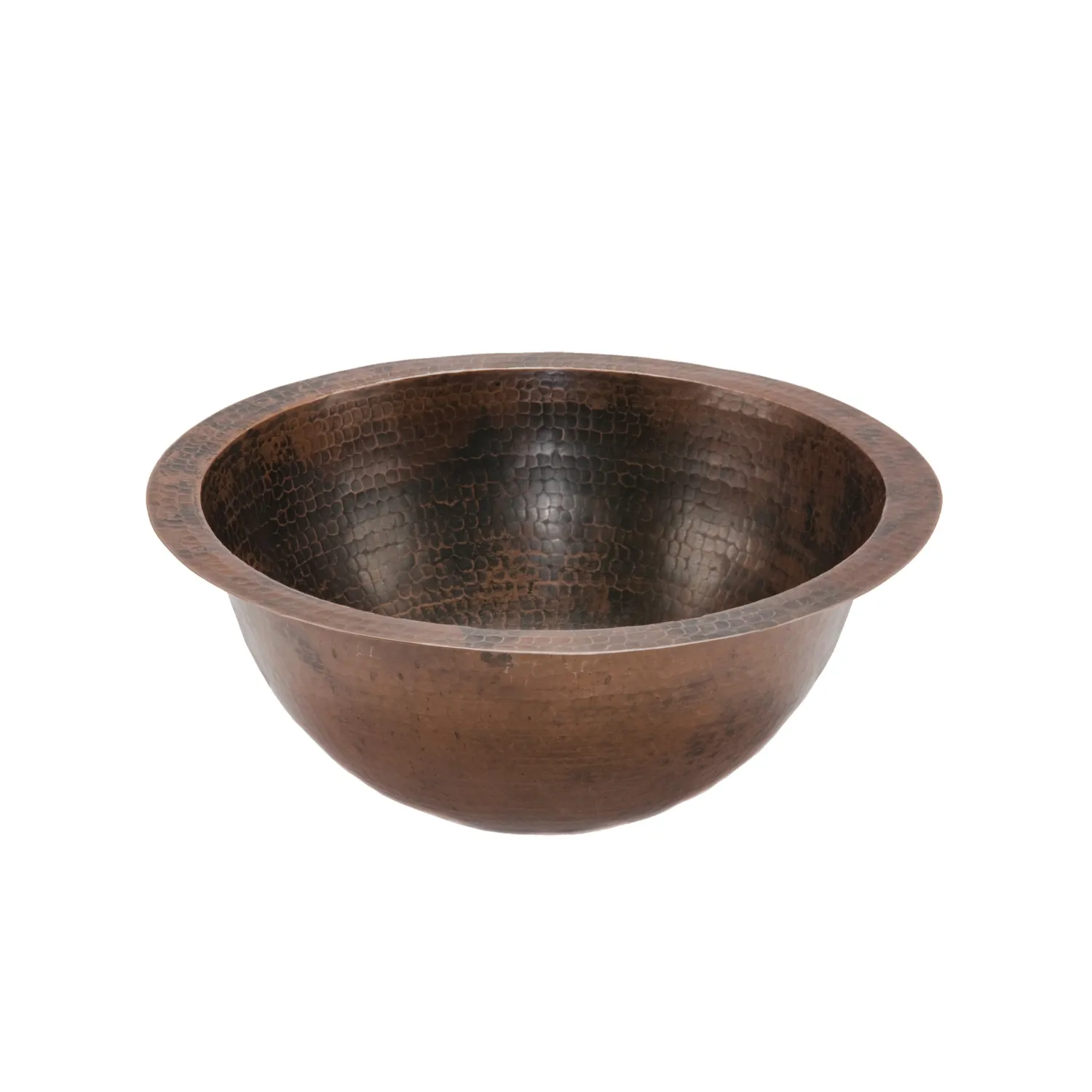 Hot 14" Round Under Counter Hammered Copper Sink Undermount