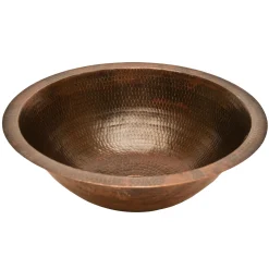 Discount Round Under Counter Hammered Copper Sink Undermount