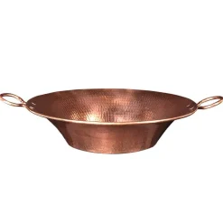 Outlet 16" Round Miners Pan Vessel Hammered Copper Sink in Polished Copper Above Counter / Vessel Sinks