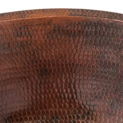 Small Oval Under Counter Hammered Copper Sink Undermount