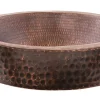 Discount 15" Small Round Skirted Vessel Hammered Copper Sink Semi-Recessed Sinks|Above Counter / Vessel Sinks