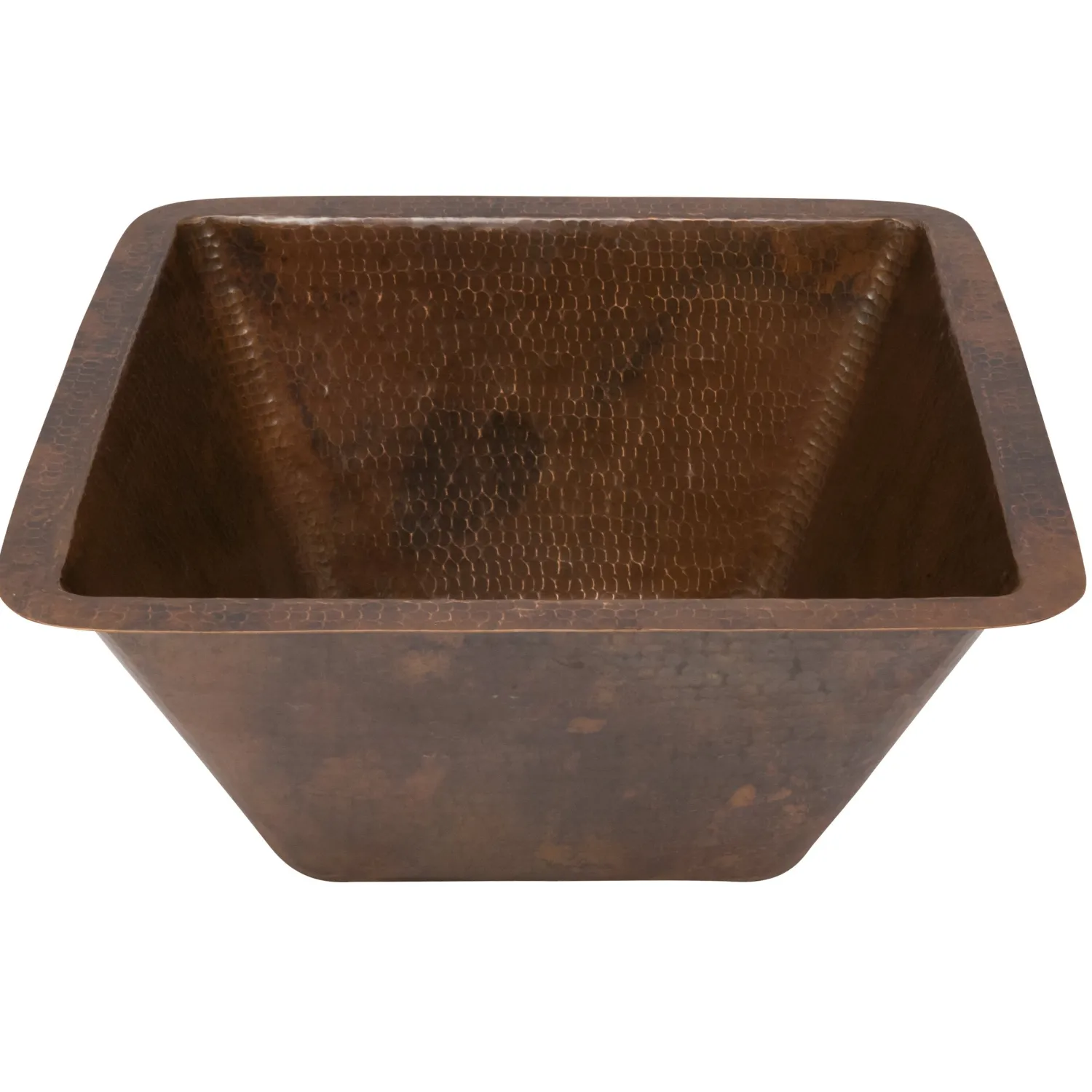 Clearance 15" Square Hammered Copper Bar/Prep Sink with 2" Drain Size Bar / Prep Sinks