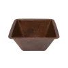 Clearance 15" Square Under Counter Hammered Copper Bathroom Sink Undermount