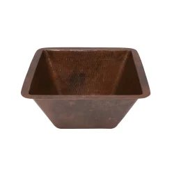 Clearance 15" Square Under Counter Hammered Copper Bathroom Sink Undermount