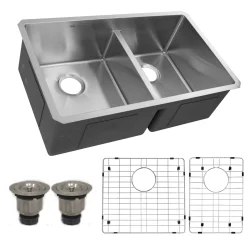 Best 32" Pro Series 60/40 Stainless Steel Kitchen Sink Stainless Steel Sinks|Double Bowl Sinks