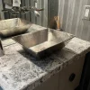 Outlet 17" Rectangle Wired Rim Vessel Nickel Plated Hammered Copper Sink Above Counter / Vessel Sinks