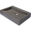 Best Rectangular Sloped Concrete Vessel Sink in Dark Gray Above Counter / Vessel Sinks