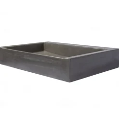 Best Rectangular Sloped Concrete Vessel Sink in Dark Gray Above Counter / Vessel Sinks