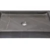 Rectangular Vessel Sink in Honed Pietra Grey Marble Above Counter / Vessel Sinks