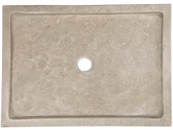 Clearance Rectangular Vessel Sink in Polished Penny Grey Marble Above Counter / Vessel Sinks