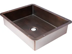 Rectangular 20" x 16" Stainless Steel Undermount Bathroom Sink with Drain in Bronze Undermount|Stainless Steel Sinks