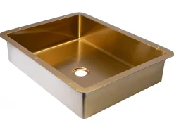Clearance Rectangular 20" x 16" Stainless Steel Undermount Bathroom Sink with Drain in Gold Undermount|Stainless Steel Sinks