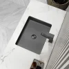 Outlet Rectangular 20" x 16" Stainless Steel Undermount Bathroom Sink with Drain in Black Undermount|Stainless Steel Sinks