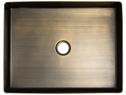 Clearance Rectangular 19" x 14 1/2" Stainless Steel Bathroom Vessel Sink with Drain in Antique Gold Stainless Steel Sinks|Above Counter / Vessel Sinks