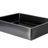 Rectangular 18 3/4 x 15 3/4" Thick Rim Stainless Steel Bathroom Vessel Sink with Drain in Black Stainless Steel Sinks|Above Counter / Vessel Sinks