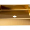 Discount Rectangular 18 3/4" x 15 3/4" Thick Rim Stainless Steel Bathroom Vessel Sink with Drain in Gold Stainless Steel Sinks|Above Counter / Vessel Sinks