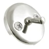Outlet Round Bathtub Overflow Plate with Trip Lever in Polished Nickel Tub Drains