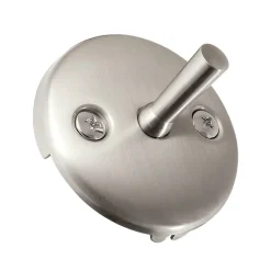 Discount Round Bathtub Overflow Plate with Trip Lever in Brushed Nickel Tub Drains