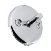 Discount Round Bathtub Overflow Plate with Trip Lever in Chrome Tub Drains