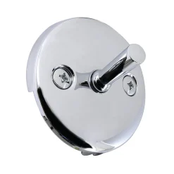 Discount Round Bathtub Overflow Plate with Trip Lever in Chrome Tub Drains