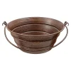 Sale 16" Round Bucket Vessel Hammered Copper Sink with Handles Above Counter / Vessel Sinks